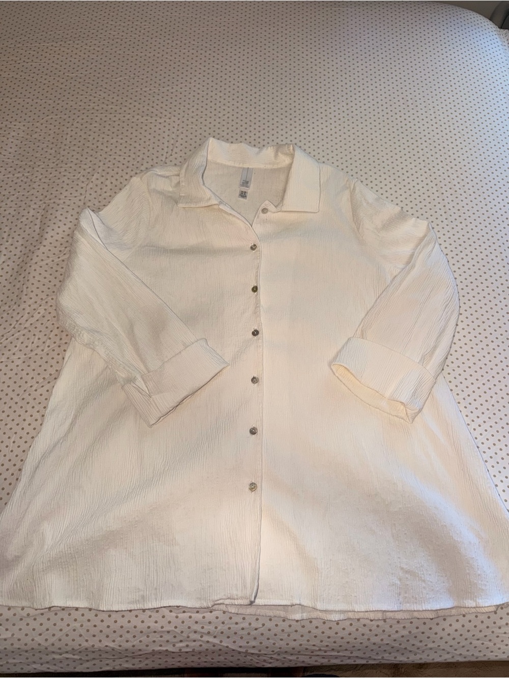 MarlaWynne Cream Button-Down Shirt